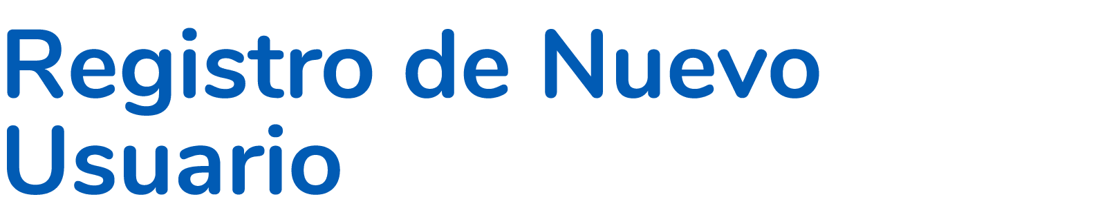 Registro de Nuevo Usuario 