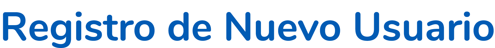 Registro de Nuevo Usuario 